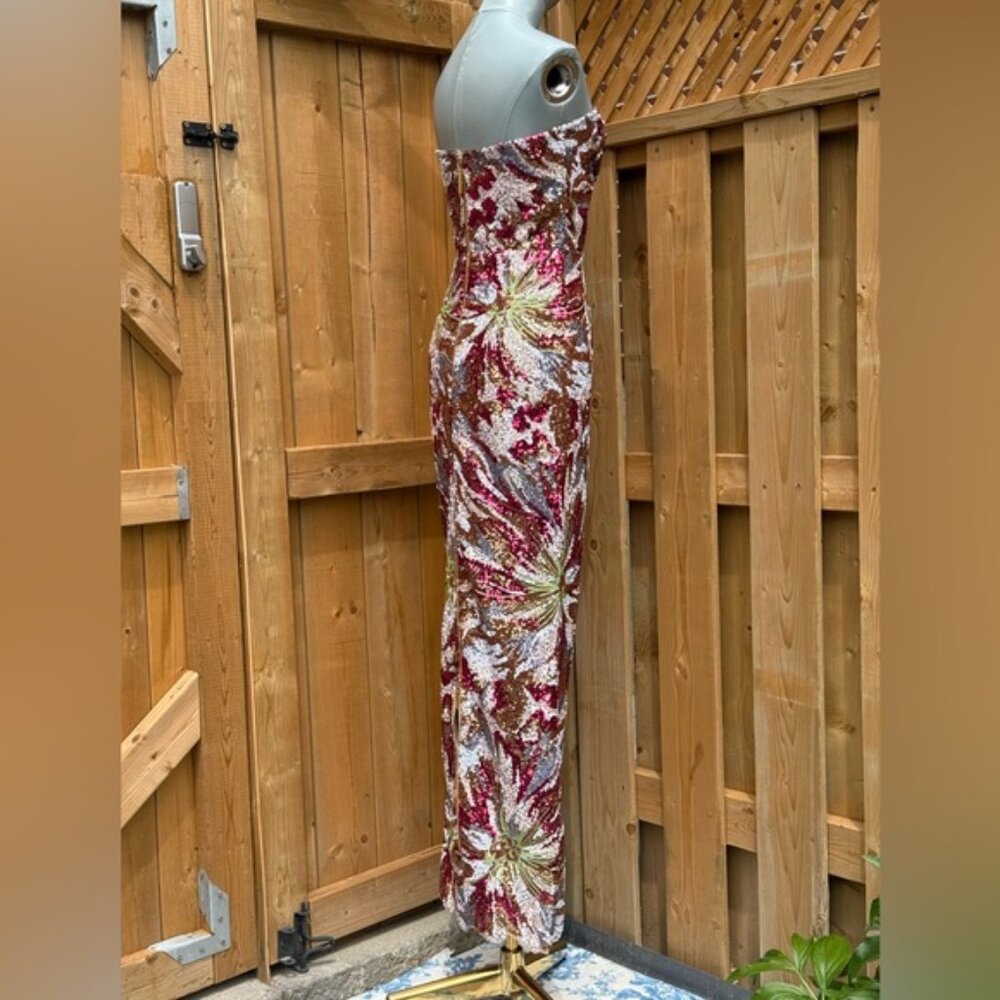 🆕 BRONX & BANCO 🧿 NWOT Dahlia Fuchsia Multi Sequin Maxi Dress, Sz XS US 2 - Picture 6 of 15